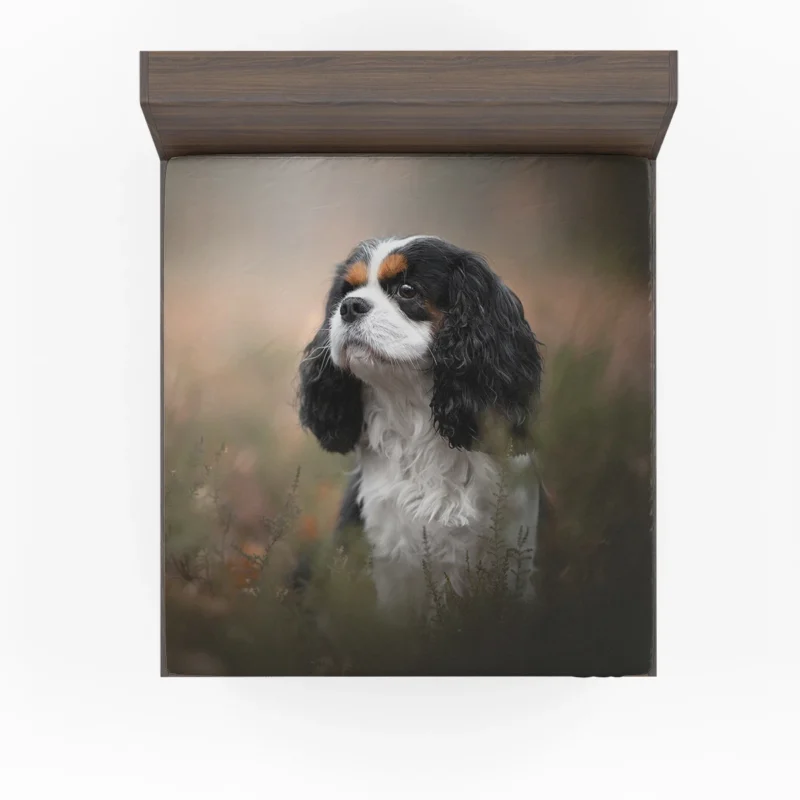 Quartet of Regal Companions: King Charles Spaniels Fitted Sheet