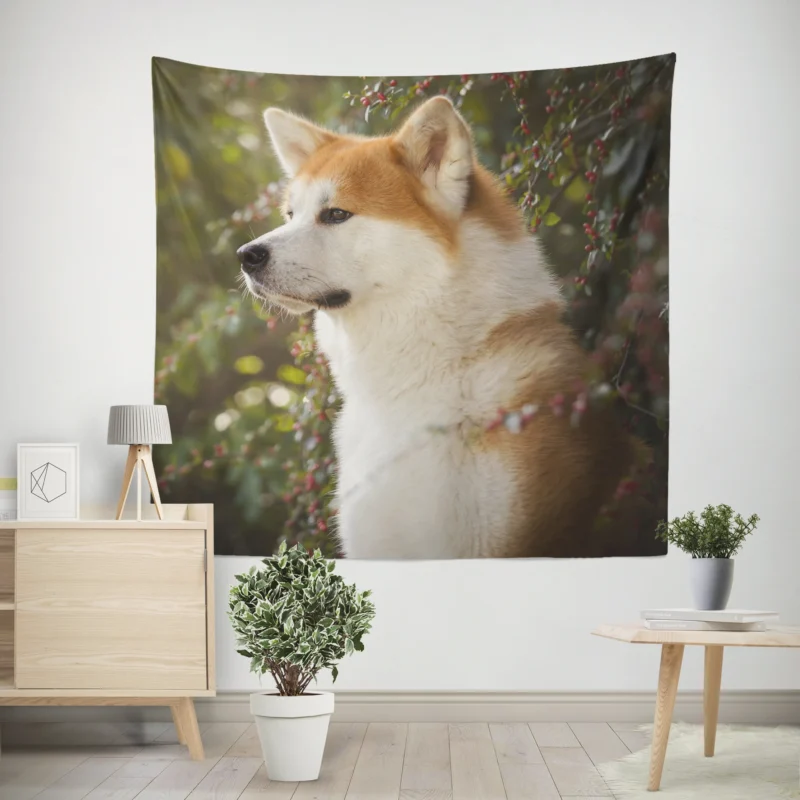 Radiant Shiba Inu Quartet Wall Tapestry