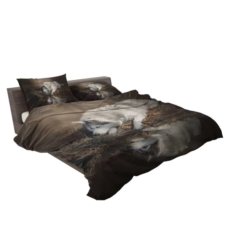 Reflections of Wild Majesty: Wolfdog Quartet Bedding Set 2