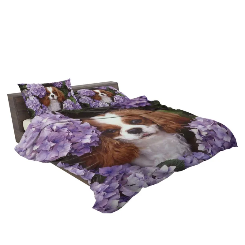 Regal Canine Majesty: King Charles Spaniels Wallpaper Bedding Set 2