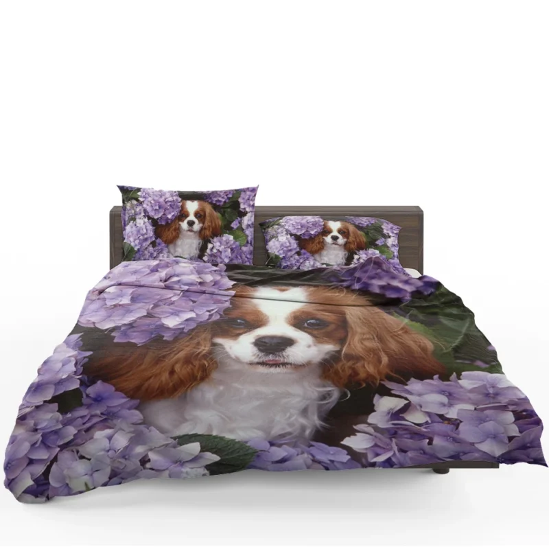 Regal Canine Majesty: King Charles Spaniels Wallpaper Bedding Set