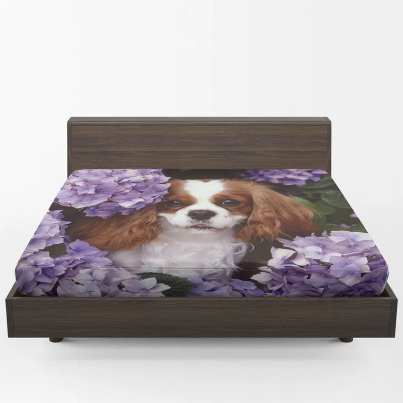 Regal Canine Majesty: King Charles Spaniels Wallpaper Fitted Sheet 1