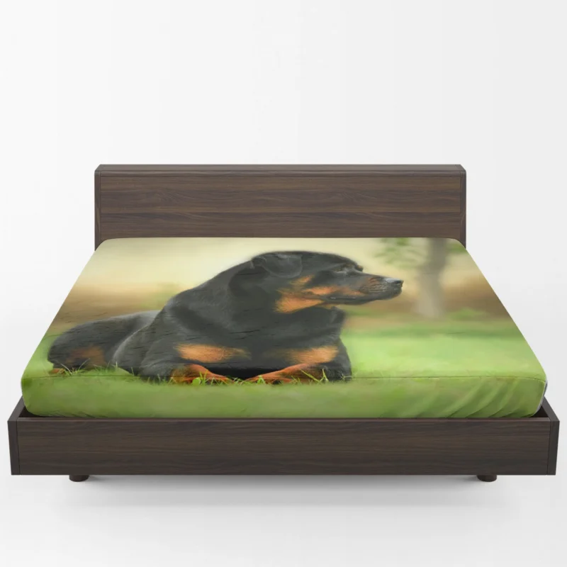 Rottie Majesty: Fourfold Rottweiler Quartet Fitted Sheet 1