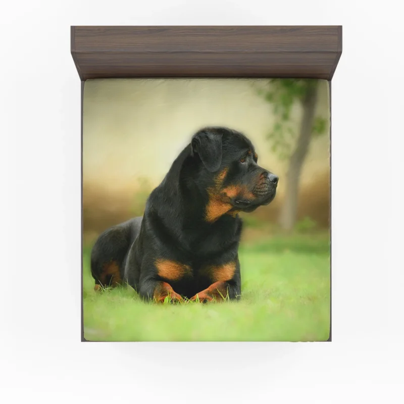 Rottie Majesty: Fourfold Rottweiler Quartet Fitted Sheet