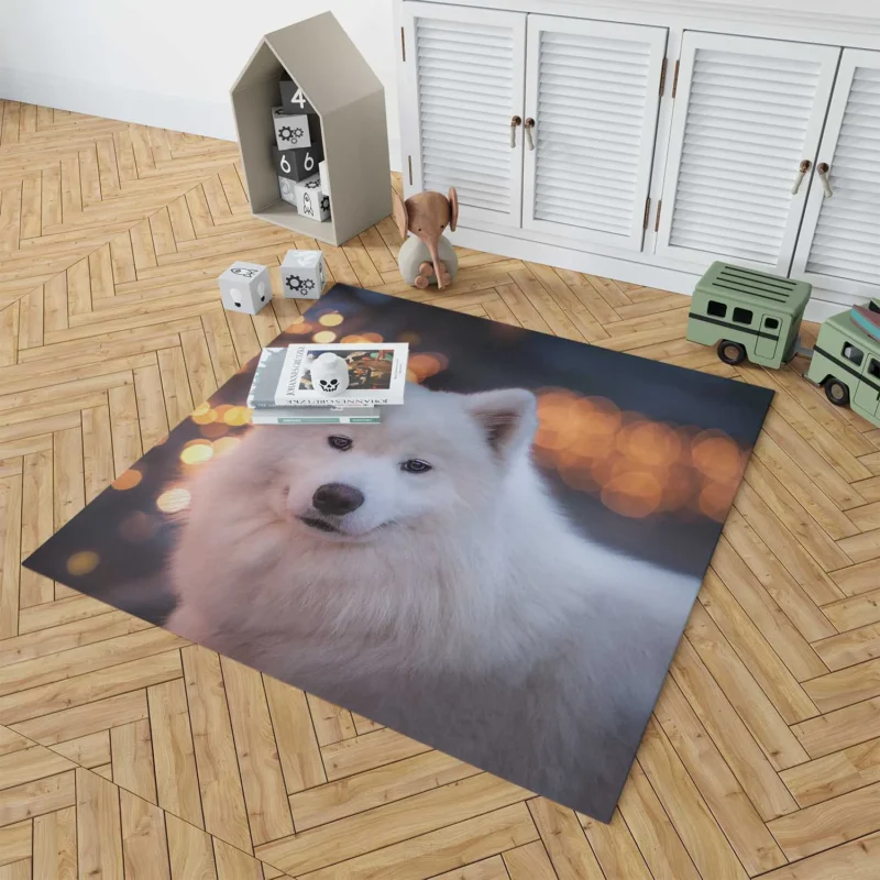 Samoyed Bokeh: Quartet Floor Rug 1