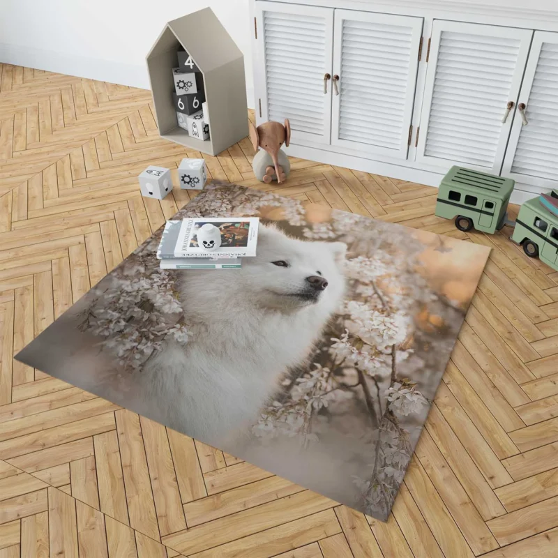 Samoyed Elegance: Quartet Floor Rug 1