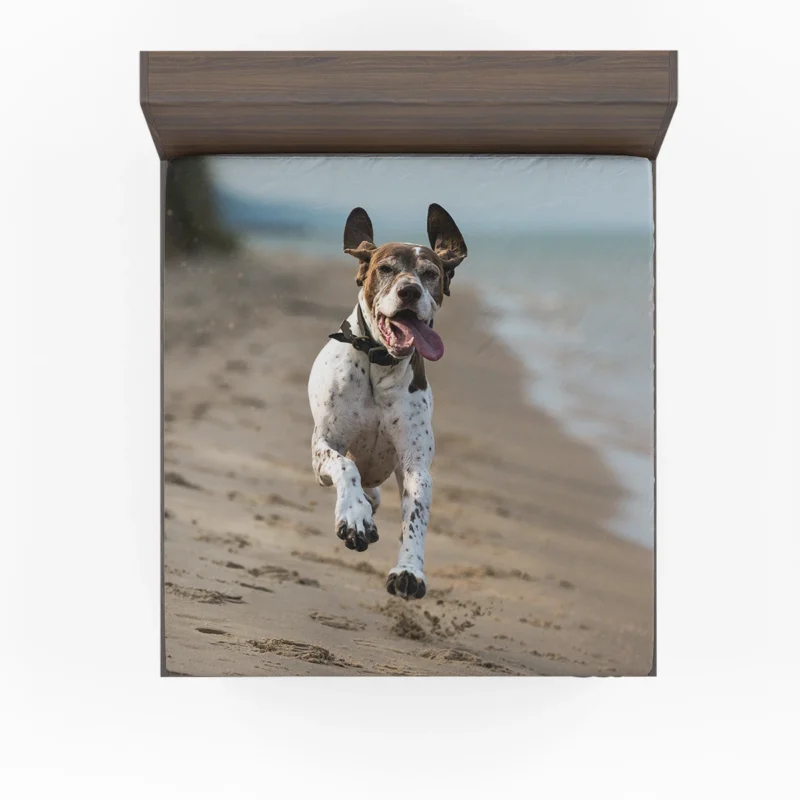 Sandy Beach Bliss: German Shorthaired Pointers Fitted Sheet