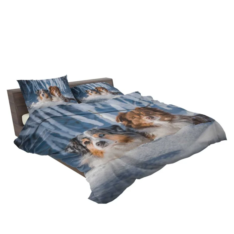 Snowy Adventures: Australian Shepherd Bedding Set 2