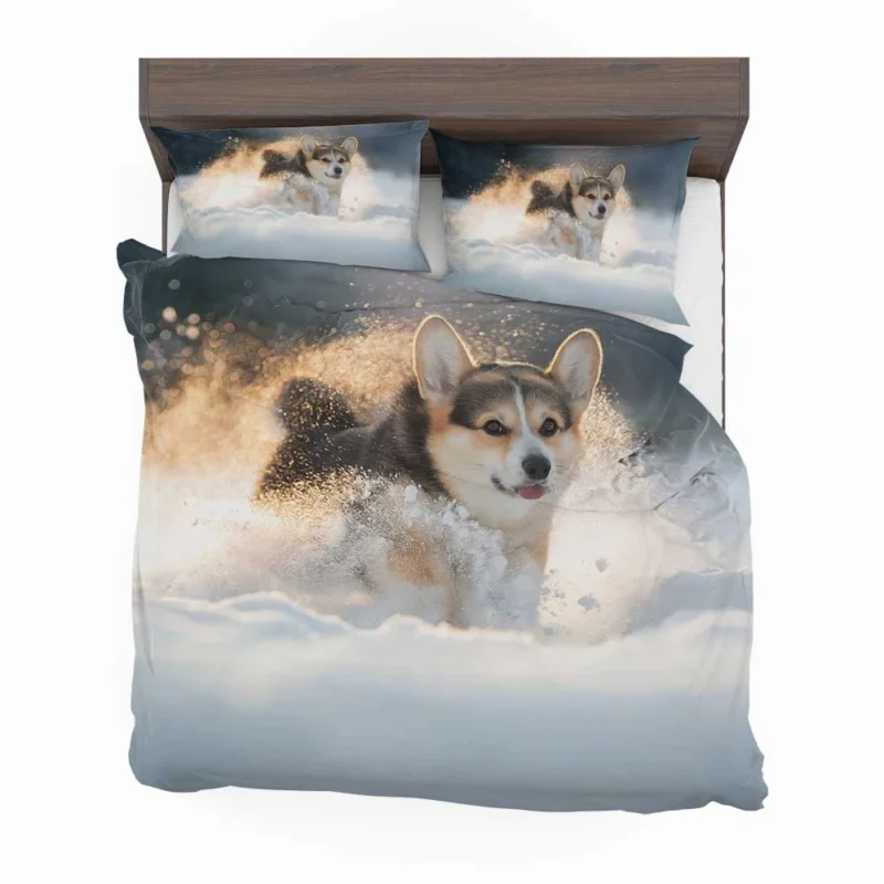 Snowy Adventures: Corgi in Winter Bedding Set 1