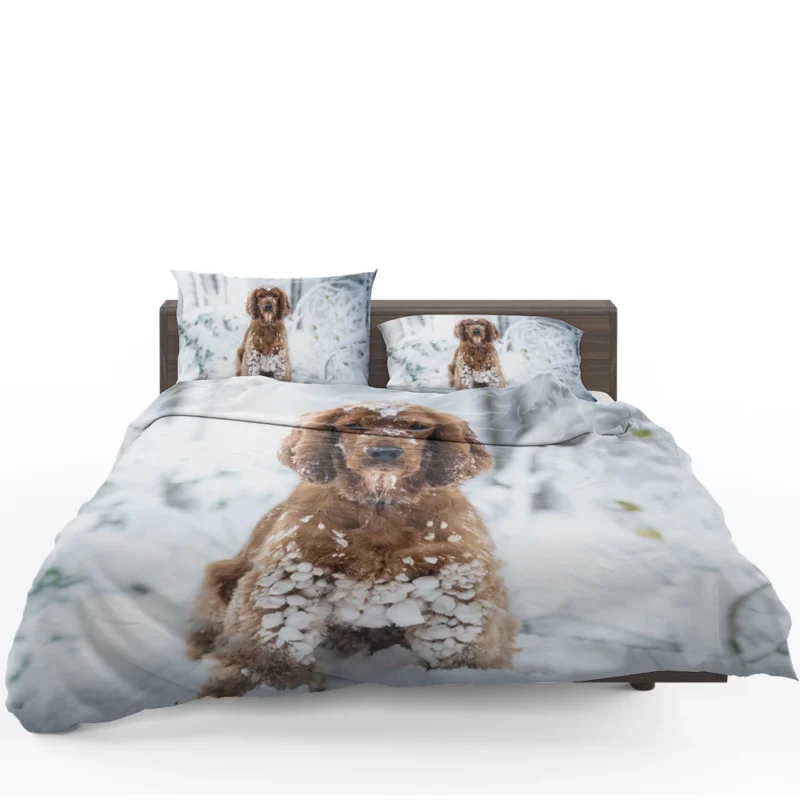 Snowy Playtime with Cocker Spaniels Bedding Set