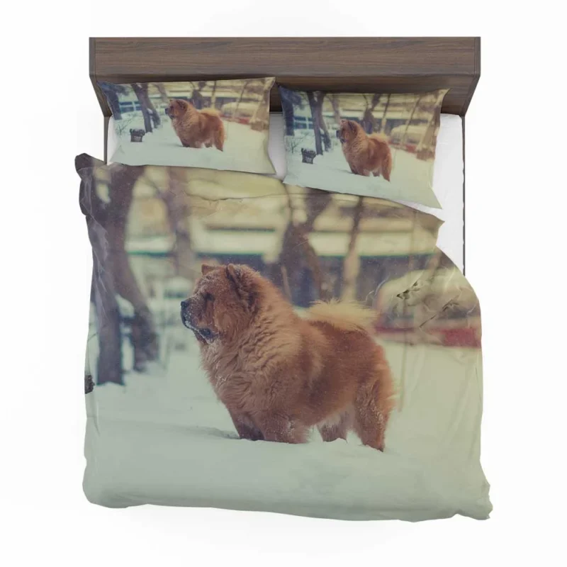 Snowy Serenity with Chow Chows Bedding Set 1