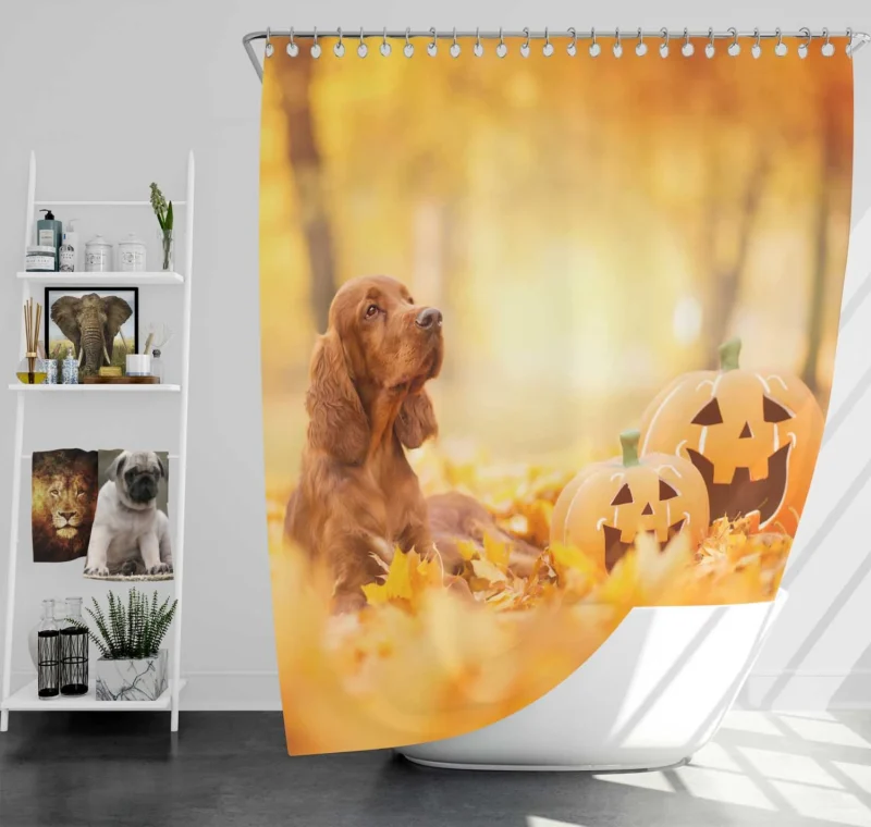 Spaniel Serenity in Fourfold: Cocker Spaniel Quartet Shower Curtain