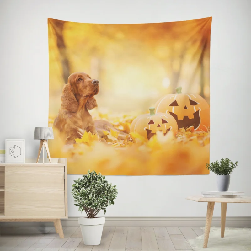 Spaniel Serenity in Fourfold  Cocker Spaniel Quartet Wall Tapestry