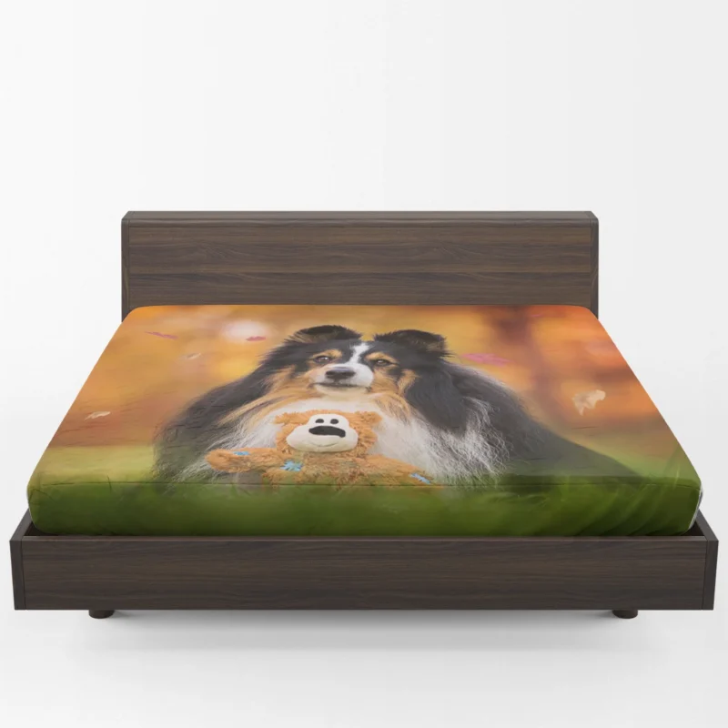 Stuffed Animal Companion: Shetland Sheepdog Quartet Fitted Sheet 1