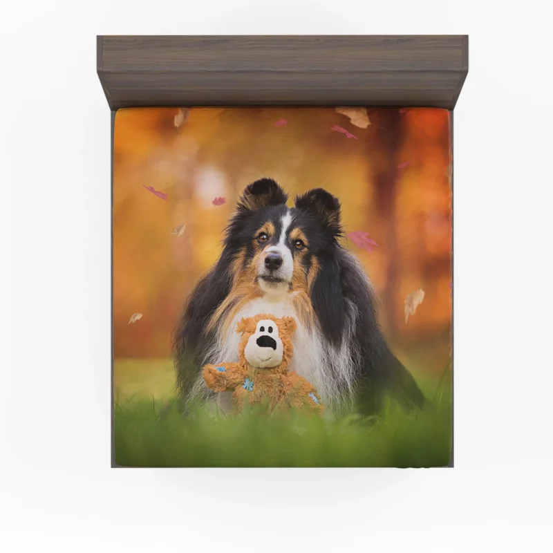 Stuffed Animal Companion: Shetland Sheepdog Quartet Fitted Sheet