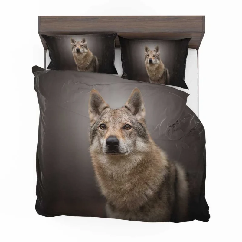 Subtle Tones: Czechoslovakian Wolfdog Quartet Bedding Set 1