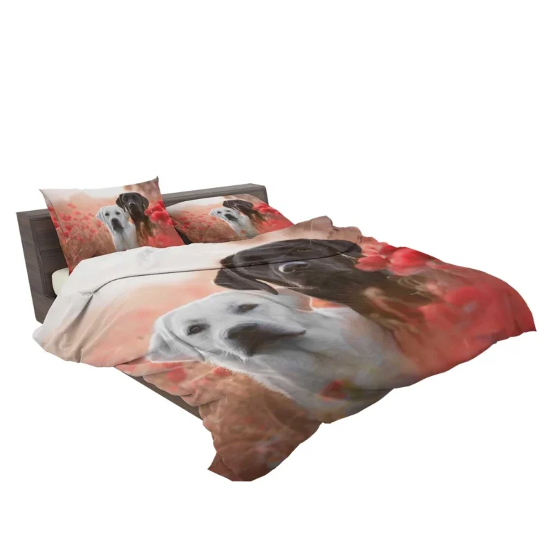 Summer Quartet: Labradors in a Poppy Field Bedding Set 2