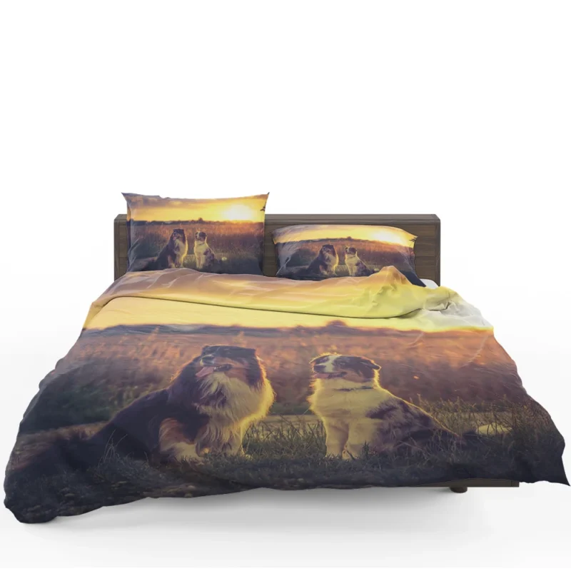 Sunset Beauty with Depth Of Field: Australian Shepherd Bedding Set