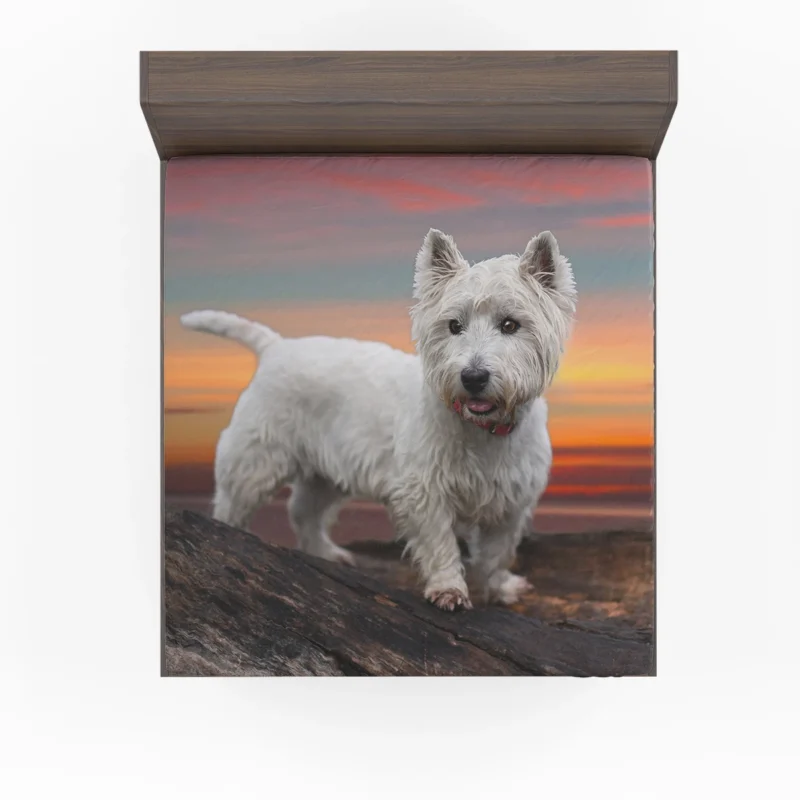 Terrier Charm: West Highland White Terrier Quartet Fitted Sheet