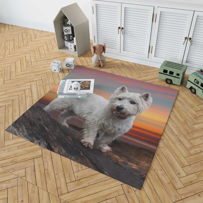 Terrier Charm: West Highland White Terrier Quartet Floor Rug 1