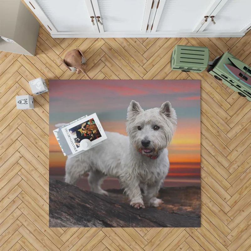 Terrier Charm: West Highland White Terrier Quartet Floor Rug