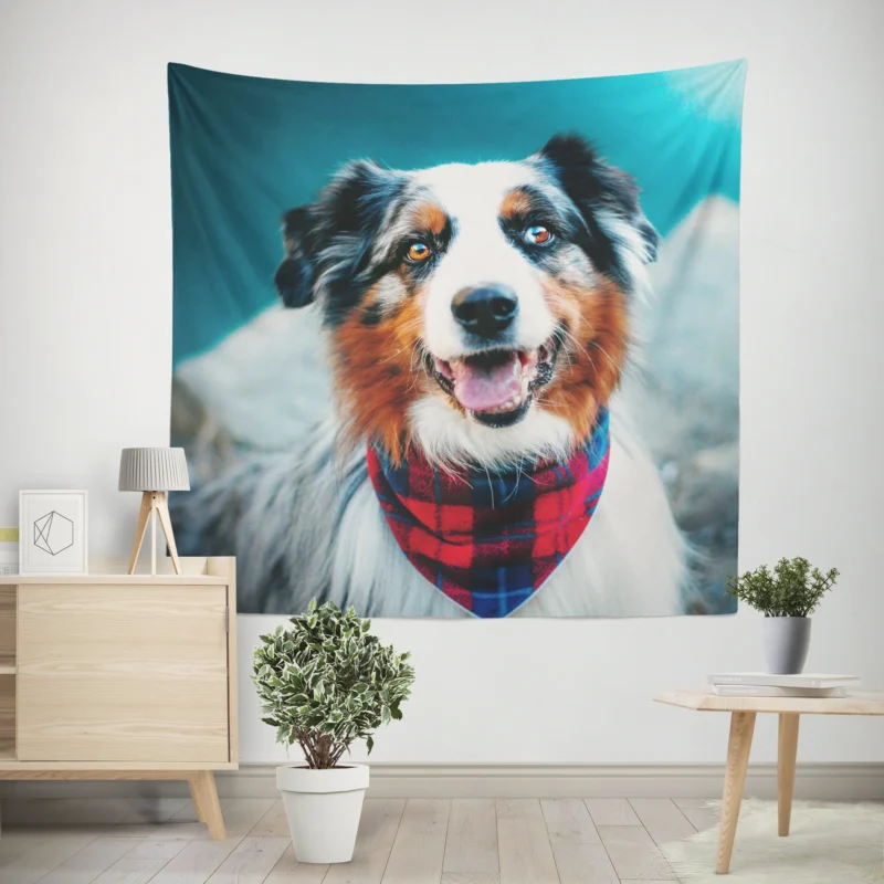 The Beauty of a Versatile Breed  Australian Shepherd Wall Tapestry