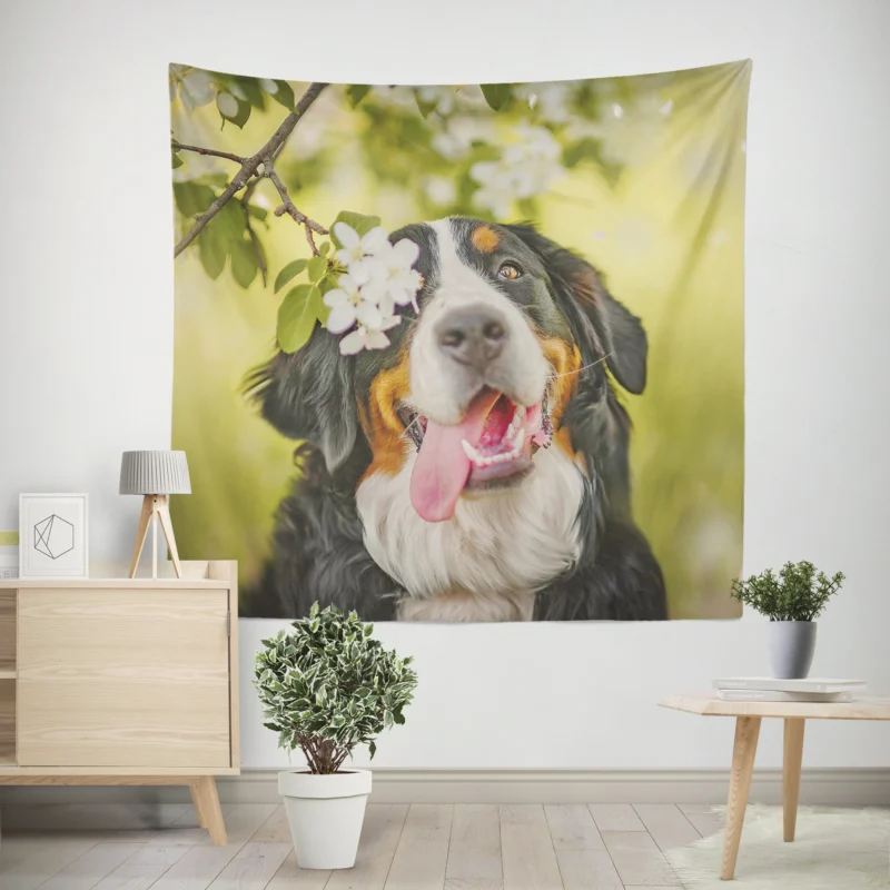 The Bernese Mountain Dog  Bernese Mountain Dog Wall Tapestry