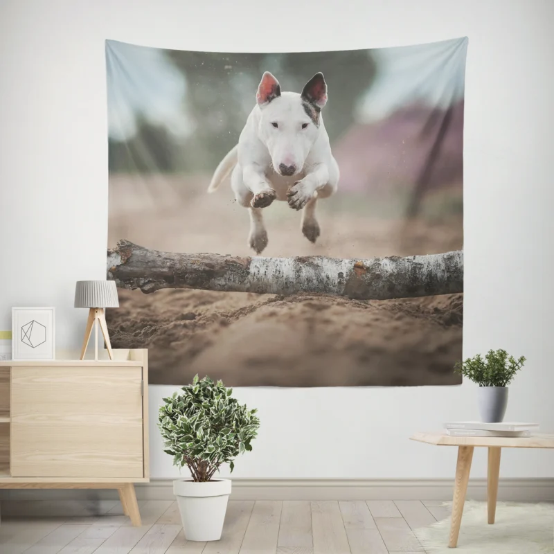 The Elegant Bull Terrier  Bull Terrier Wall Tapestry