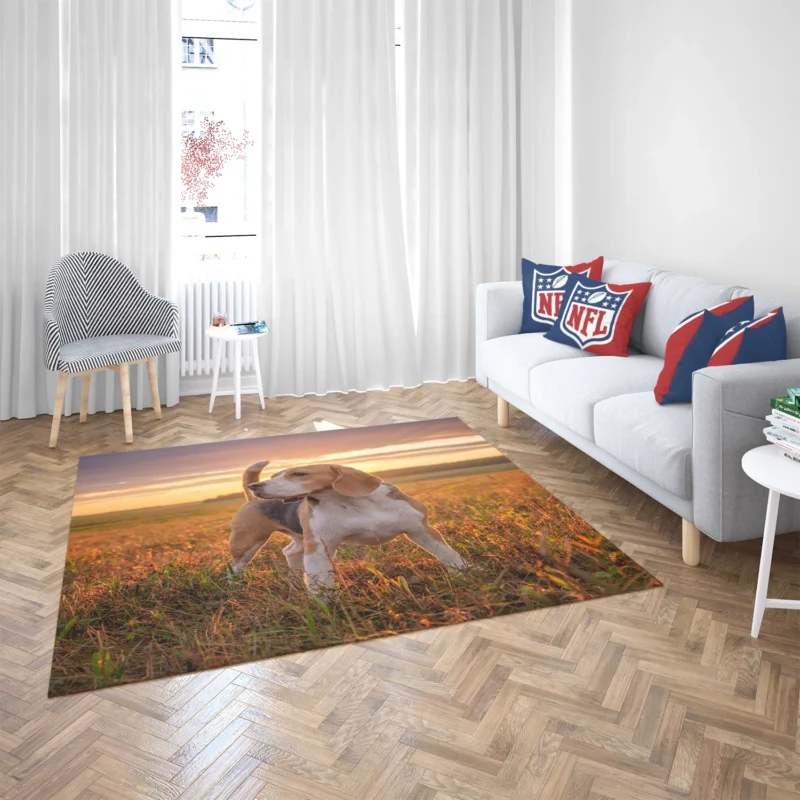 The Energetic and Friendly Beagle: Beagle Floor Rug 2