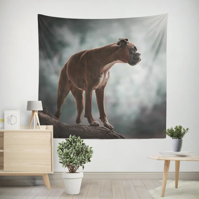 The Expressive Boxer (Dog)  Boxer Wall Tapestry