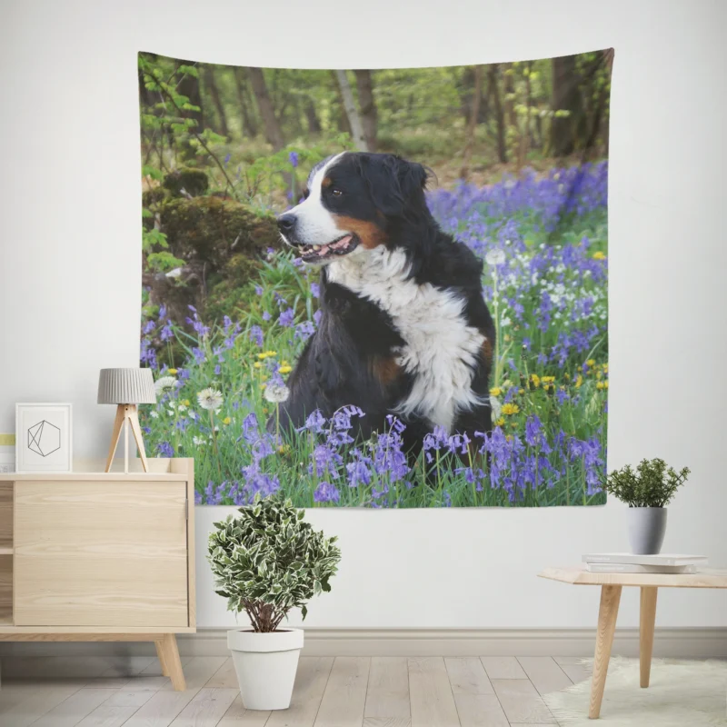 The Gentle Giant  Bernese Mountain Dog Wall Tapestry