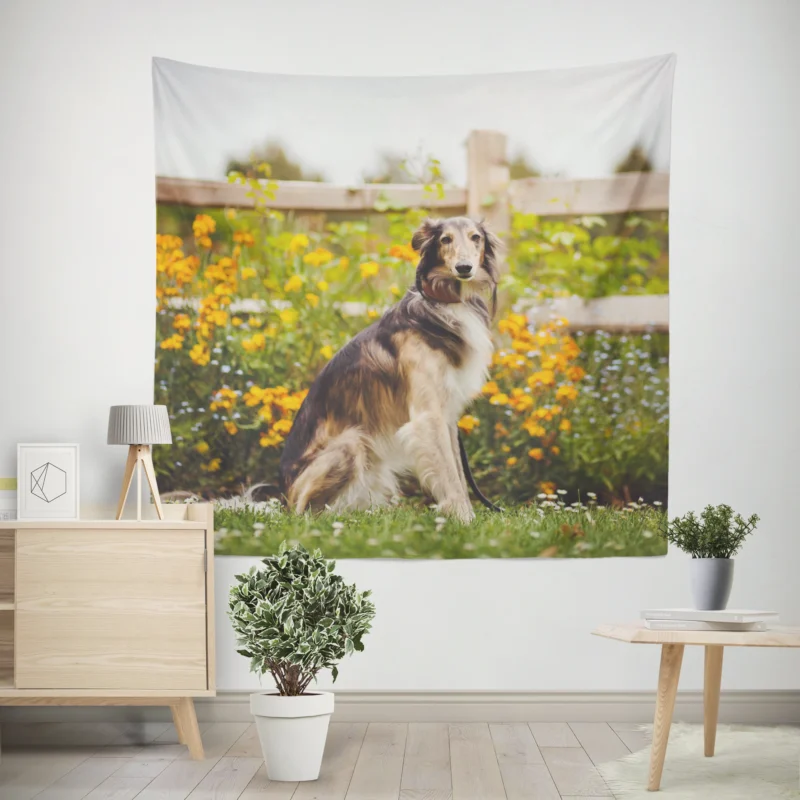 The Graceful and Majestic Borzoi  Borzoi Wall Tapestry