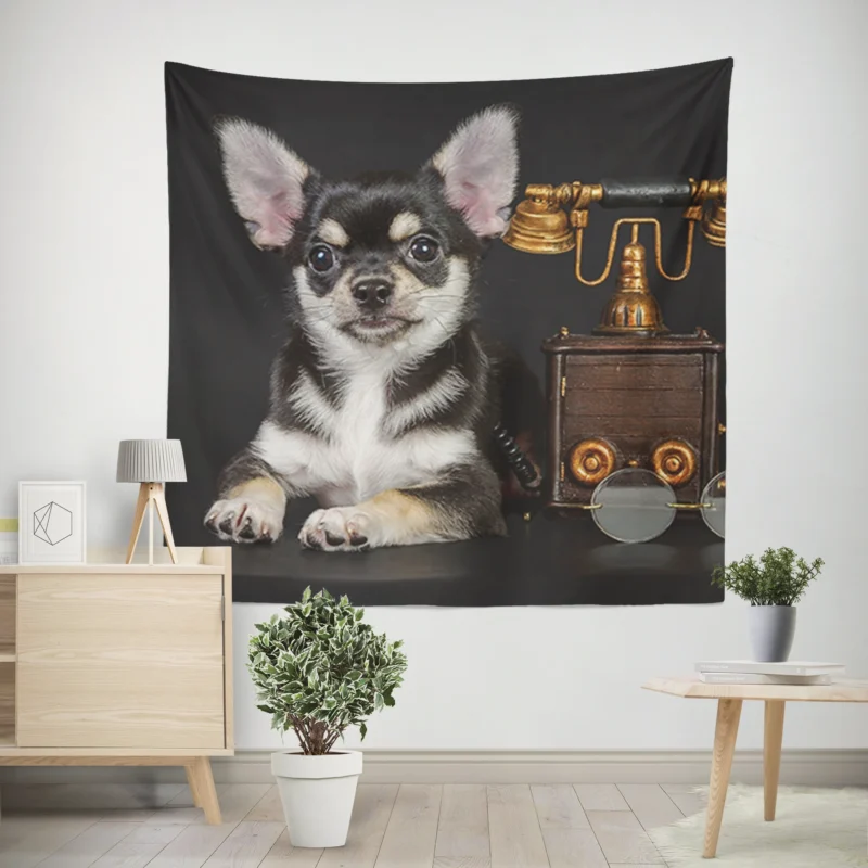 Tiny Treasures  Chihuahua Quartet Wall Tapestry