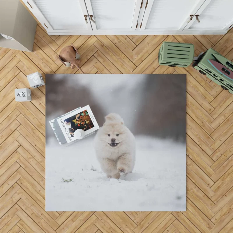 Winter Bauble: Chow Chow Puppies Floor Rug