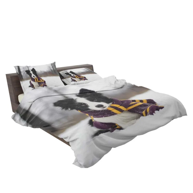 Winter Scarf Beauty with Depth Of Field: Border Collie Bedding Set 2