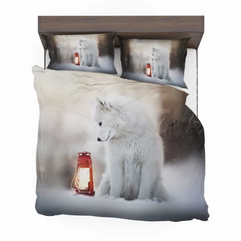 Winter Wonderland: Samoyed Quartet Bedding Set 1