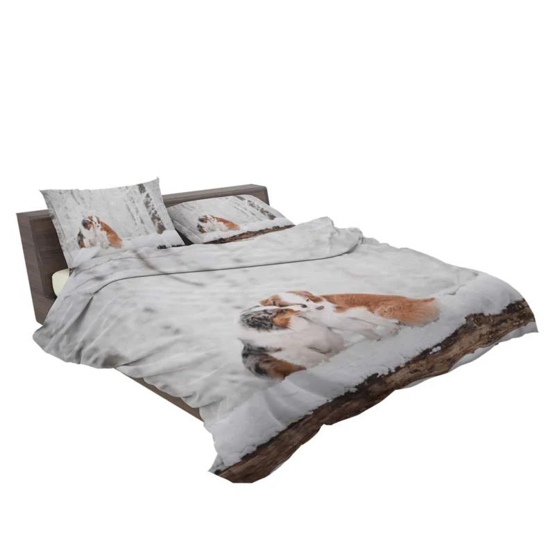 Winter Wonderland in the Snow: Australian Shepherd Bedding Set 2