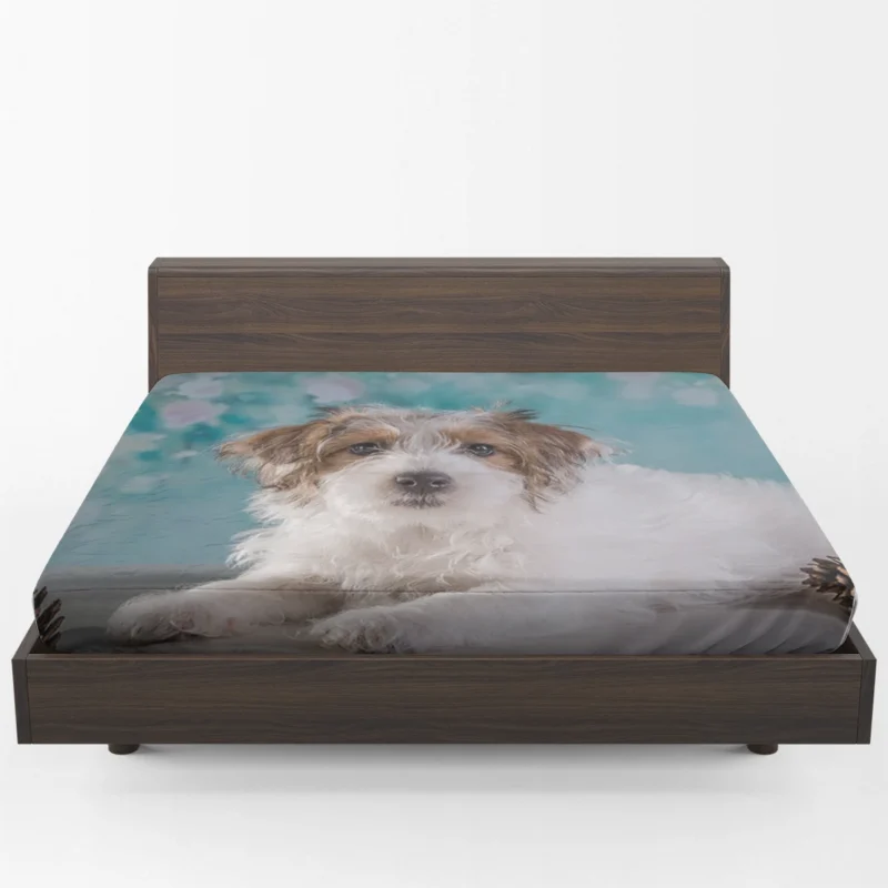 With Pine Cone Accents: Terrier Quartet Fitted Sheet 1