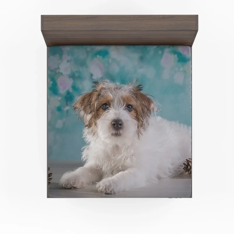 With Pine Cone Accents: Terrier Quartet Fitted Sheet