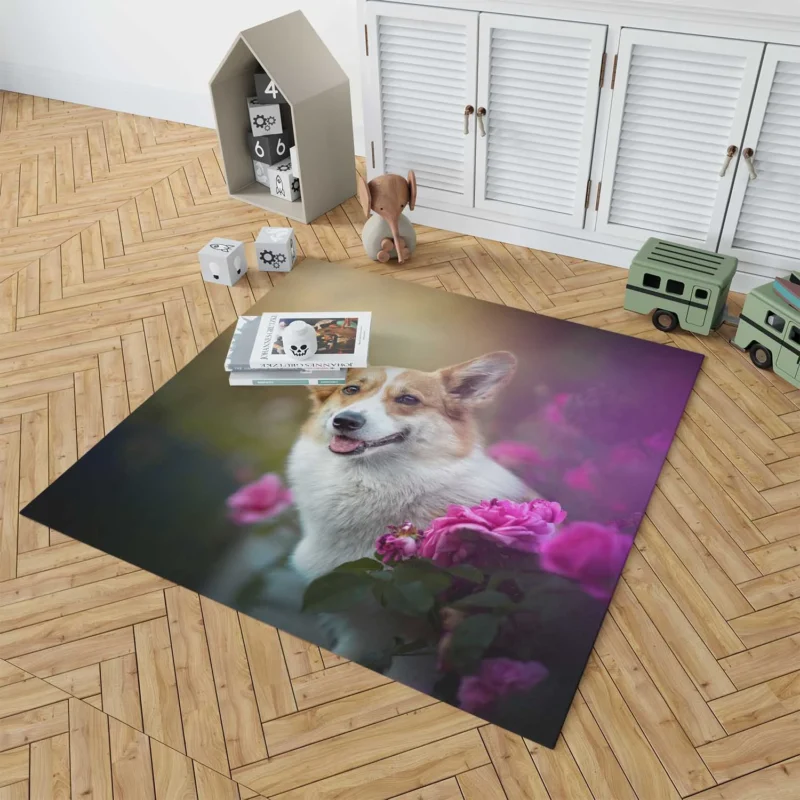 Wonderful Fourfold Corgi Elegance Quartet Floor Rug 1