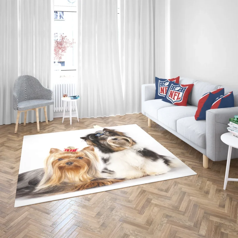 Yorkshire Terrier Loveliness: Cute Yorkies Floor Rug 2