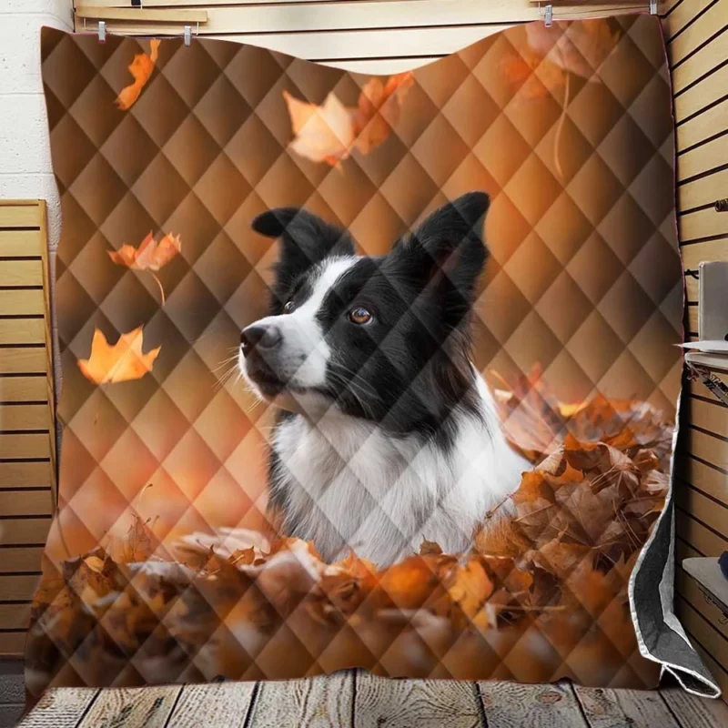 Energetic Border Collie: Border Collie Quilt Blanket