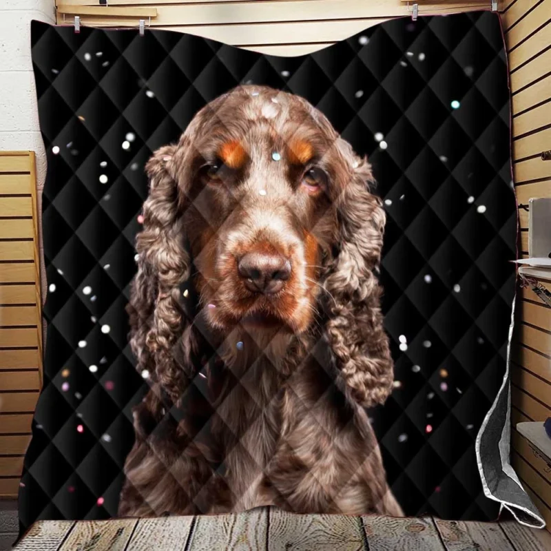 Fourfold Spaniel Delight: Cocker Spaniel Quartet Quilt Blanket