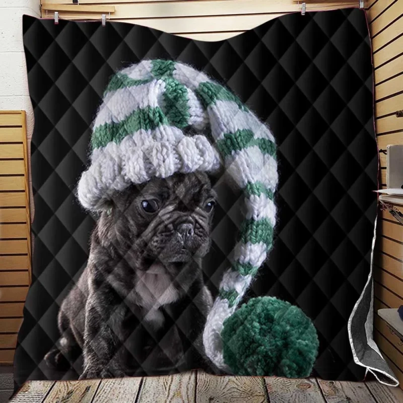French Bulldog Puppy Hat: A Crown of Cuteness Quilt Blanket
