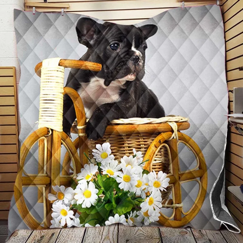 French Bulldog Puppy Love: Heartwarming Moments Quilt Blanket